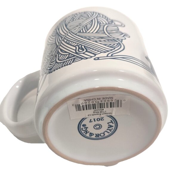 Vintage Taylor & Ng 1972 Le Chat Coffee Mug Blue Cat Mouse Yarn San Francisco - Picture 6 of 9